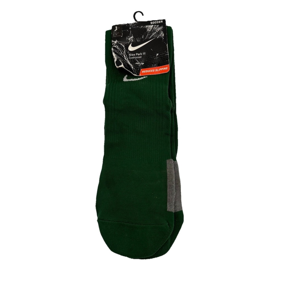 NEW Nike Soccer Men 8-12 Large Green‎ Cushioned Knee High Sock Classic Ribbed